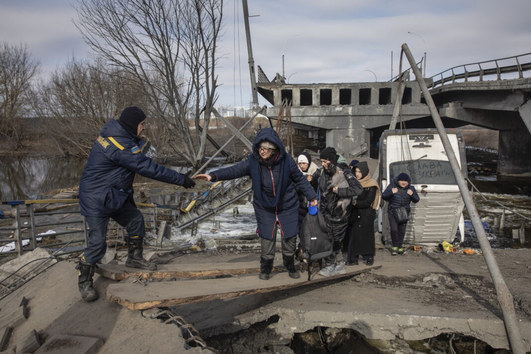 Ουκρανία Ιρπίν εκκένωση πρόσφυγες