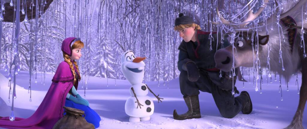 "FROZEN" (L-R) ANNA, OLAF, KRISTOFF and SVEN. ?2013 Disney. All Rights Reserved.